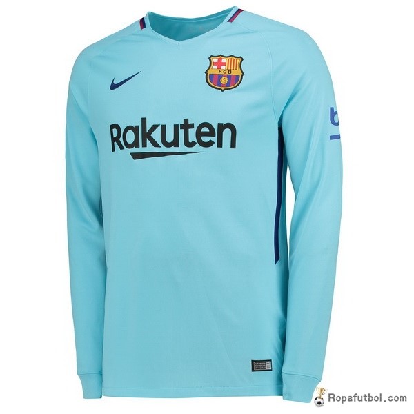 Camiseta Barcelona Replica Segunda Ropa ML 2017/18 Azul